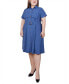 Фото #3 товара Платье NY Collection плюс размера с короткими рукавами и поясом