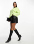 Фото #4 товара ASOS DESIGN Curve crew neck boxy jumper with seam front in lime