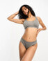 Фото #1 товара Calvin Klein Future Shift high waist thong with contrast logo waistband in grey