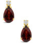 ფოტო #3 პროდუქტის Garnet (1 ct.t.w) and Diamond Accent in 14K Yellow Gold