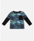 Фото #1 товара Toddler Boys Layered Long Sleeve T-Shirt Blue Aurora Borealis - Toddler|Child