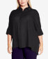 ფოტო #1 პროდუქტის Plus Size Presley Collared Shirt Top