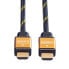Фото #9 товара Кабель HDMI высокой скорости GOLD ROLINE 2 м - Type A HDMI (стандарт) - Audio Return Channel (ARC) - Черный - Золотой