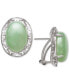 ფოტო #1 პროდუქტის Dyed Jade (10 x 14mm) Greek Key Oval Drop Earrings in Sterling Silver