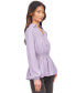 Фото #3 товара MICHAEL Women's Split-Neck Smocked-Waist Top