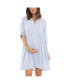 ფოტო #1 პროდუქტის Sam Stripe Button Through Dress Sky Blue/White