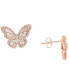ფოტო #1 პროდუქტის EFFY® Diamond Butterfly Stud Earrings (5/8 ct. t.w.) in 14k Rose Gold