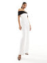 Фото #7 товара Vesper bandeau contrast wide leg jumpsuit in monochrome