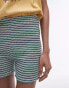 Topshop co ord stripe shorts in green