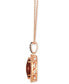 ფოტო #2 პროდუქტის Pomegranate Garnet (2-1/4 ct. t.w.) & Diamond (1/3 ct. t.w.) Marquis Halo Adjustable 20" Pendant Necklace in 14k Rose Gold