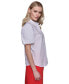 Фото #3 товара Women's Embellished Cotton Crinkle Top