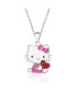 Фото #1 товара Hello Kitty sanrio Enamel and Red Crystal Pendant - 18'' Chain, Authentic Officially Licensed