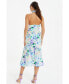 ფოტო #3 პროდუქტის Women's Floral Crepe Halter Neck Midi Dress