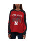 Фото #1 товара Women's Ash, Scarlet Nebraska Huskers Smash Oversized Long Sleeve T-shirt