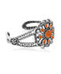 ფოტო #2 პროდუქტის Southwestern Orange Spiny Oyster Wildflower Sterling Silver Rope Cuff Bracelet, Size Small - Large