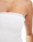 In The Style shirred bandeau top in white