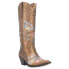 Dingo Poppy Floral Metallic Embroidery Studded Snip Toe Cowboy Womens Brown Cas 10 - фото #2