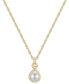 ფოტო #1 პროდუქტის Cultured Freshwater Pearl (7-1/2mm) & Diamond (1/4 ct. t.w.) 18" Pendant Necklace in 10k Gold