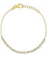 ფოტო #1 პროდუქტის Cubic Zirconia Oval & Bezel Chain Link Bracelet