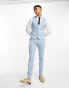 Фото #2 товара ASOS DESIGN wedding super skinny suit waistcoat in pale blue