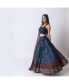 ფოტო #1 პროდუქტის Women's Blue and Maroon Bandhani Printed Chaniya Choli