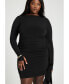 Фото #2 товара Plus Size Side Ruffle Mini Dress