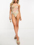 Фото #5 товара Vero Moda cross back swimsuit with high leg in pastel snake print