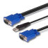 Lindy 32186 - 2 m - VGA - Black - Blue - USB - 15 Way HD Male - 15 Way HD Male