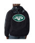 Фото #2 товара Куртка мужская Starter черная New York Jets Thursday Night Gridiron Full-Zip Hoodie - куртка-бомбер