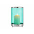 Candleholder Silver Blue Cylinder 12,2 x 19,5 x 12,2 cm Metal Glass