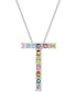 ფოტო #2 პროდუქტის Multi-Gemstone (3-1/5 ct. t.w.) Initial 18" Pendant Necklace in Sterling Silver