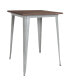Фото #1 товара Ardennes 31.5 Steel Indoor Contemporary Table With Square Rustic Wood Top