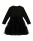 Big Girl Mixed Fabric Long Sleeve Dress