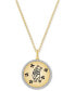 ფოტო #1 პროდუქტის Diamond Winnie the Pooh Disc 18" Pendant Necklace (1/8 ct. t .w.) in Gold-Plated Sterling Silver