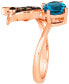 ფოტო #3 პროდუქტის Deep Sea Blue Topaz (1-3/8 ct. t.w.) & Diamond (1/3 ct. t.w.) Hummingbird Ring in 14k Rose Gold