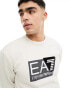 Фото #4 товара Armani EA7 large chest logo sweatshirt in beige co-ord