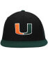 ფოტო #3 პროდუქტის Men's Black and Green Miami Hurricanes Team Color Two-Tone Fitted Hat