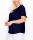 Фото #3 товара Plus Size Swiss Dot Button Front Ruffle Sleeve Top