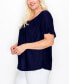 ფოტო #3 პროდუქტის Plus Size Swiss Dot Button Front Ruffle Sleeve Top