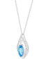 ფოტო #3 პროდუქტის Swiss Blue Topaz (1-1/6 ct. t.w.) & Diamond (1/10 ct. t.w.) Marquise Open Halo 18" Pendant Necklace in 14k White Gold (Also in Pink Amethyst & Peridot)