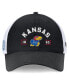 ფოტო #2 პროდუქტის Men's Black/White Kansas Jayhawks Free Kick Trucker Adjustable Hat