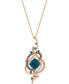 ფოტო #1 პროდუქტის Crazy Collection® Deep Sea Blue Topaz™ (5-3/8 ct. t.w.) and Diamond (3/4 ct. t.w.) Pendant Necklace in 14k Rose Gold