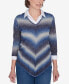 ფოტო #1 პროდუქტის Petite Classics Chevron Ombre Woven Sweater