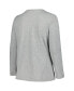 ფოტო #3 პროდუქტის Women's Heather Gray Kentucky Wildcats Plus Size Arch Over Logo Scoop Neck Long Sleeve T-shirt