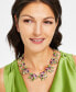 Gold-Tone Multicolor Leaf Cluster All Around Statement Necklace, 17" + 3" extender, Created for Macy's