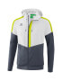 Спортивная куртка Erima Squad Track Top с капюшоном white/slate grey/bio lime, M - фото #1