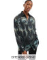 ASOS DESIGN relaxed satin shirt in panther animal print