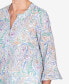 Фото #4 товара Petite Classic Pastels Paisley Flutter Sleeve Button Front Top