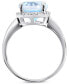 ფოტო #4 პროდუქტის Blue Topaz (3-3/4 ct. t.w.) & Diamond (1/8 ct. t.w.) Statement Ring in 14k White Gold