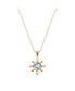 SEED PEARL NECKLACE WITH BLUE TOPAZ CROSS PENDANT